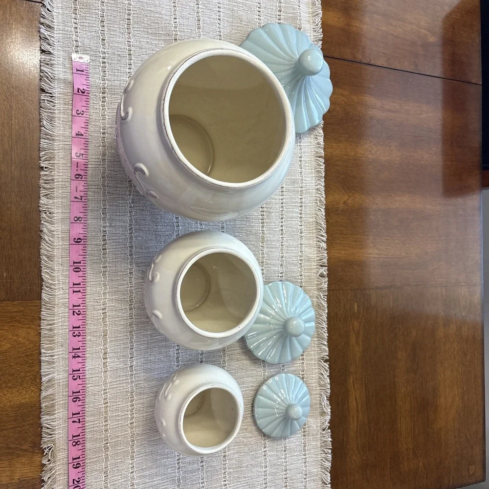 Le Prairie 3 Pc Canister Set Flour Sugar Tea By Creative Co- Op